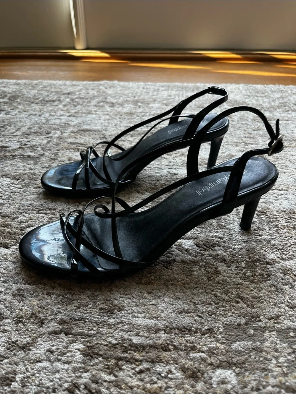 Jeffrey Campbell Black patent strappy High-Heel Sandals